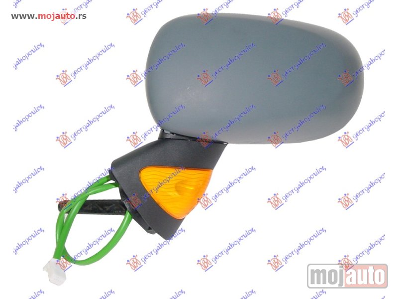 Glavna slika -  RETROVIZOR ELEKTRICNI SA GREJACEM PM (ZUTI MIGAVAC) (ASFERICNO STAKLO) Levo Renault modus 05-08 -dostupno - MojAuto