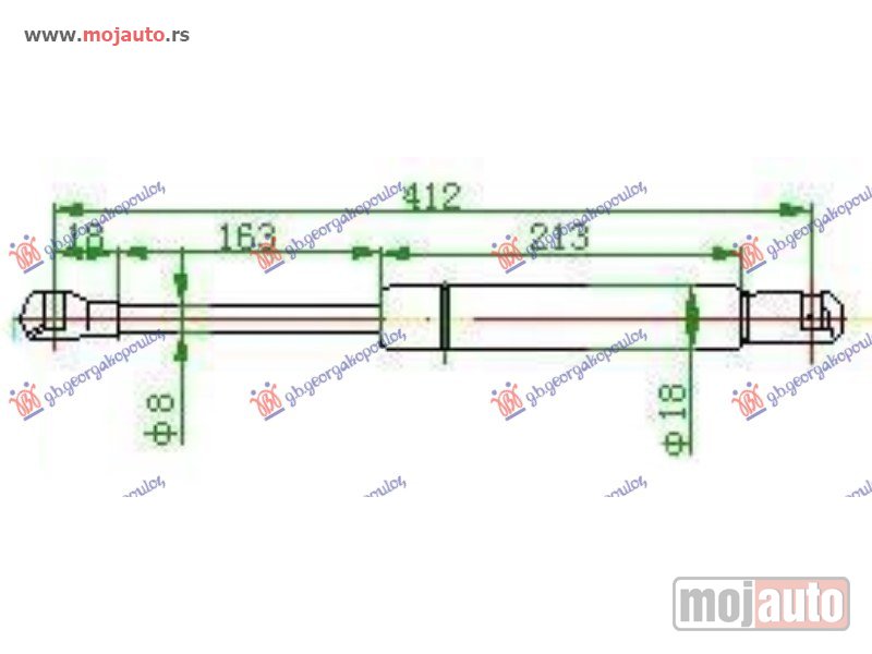 Glavna slika -  AMORTIZER GEPEK VRATA (412L-400N) Bmw series 1 (e81/87) 3/5d 04-11 -dostupno - MojAuto