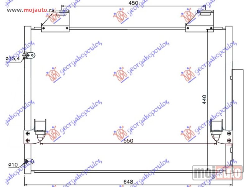 Glavna slika -  HLADNJAK KLIME 2.5/3.5 TD DIZEL (600x440x16) Toyota hi-lux 2wd/4wd 05-09 -dostupno - MojAuto