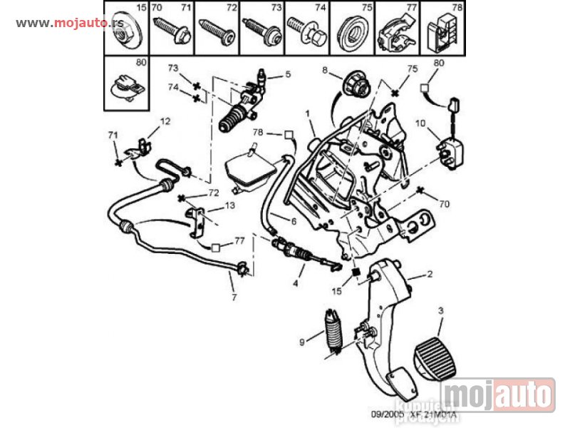 Glavna slika -  Pezo 307 1.6B 16V Crevo Cilindra Kvacila 01-05, NOVO - MojAuto