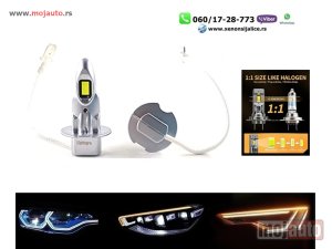 NOVI: delovi  Led sijalice h3 pro 6000  lumena 55w velicina kao halogene