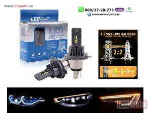 NOVI: delovi  Led sijalice h4 pro 6000  lumena 55w velicina kao halogene