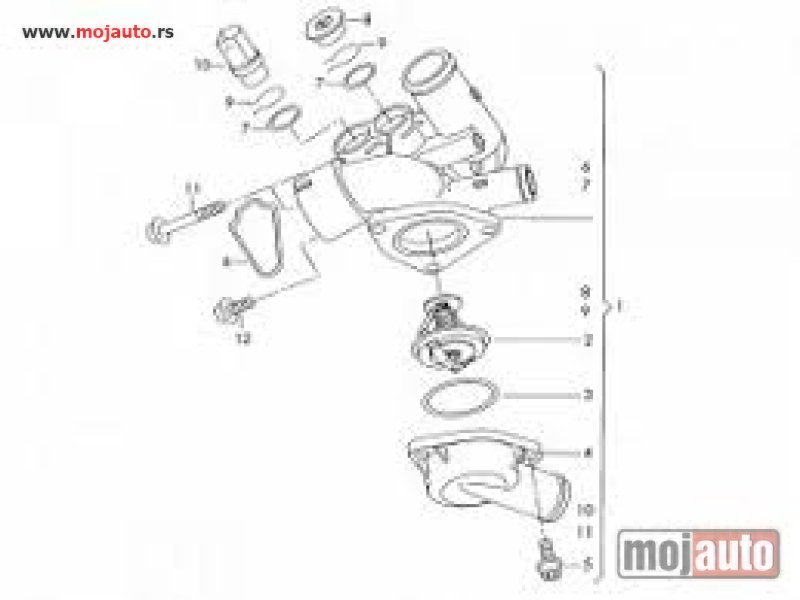 Glavna slika -  VW Tuareg 3.2B V6 24V Termostat Kuciste Termostata 02-06, NOVO - MojAuto