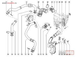 Glavna slika - Reno Megane 1.5 DCI Crevo Interkulera Gornje 09-15,NOVO - MojAuto