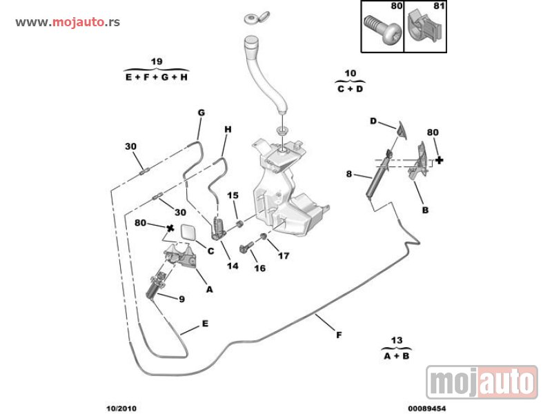 Glavna slika -  Pezo 308 Poklopci Prskalice Farova SET 08-15, NOVO - MojAuto