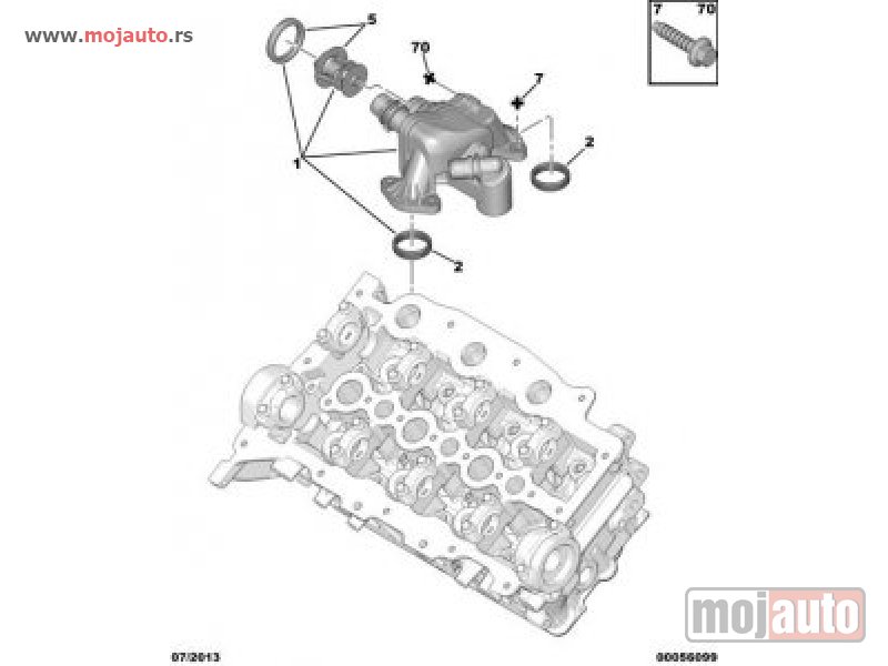 Glavna slika -  Citroen C5 2.7HDI Termostat Kuciste Termostata 08- NOVO - MojAuto