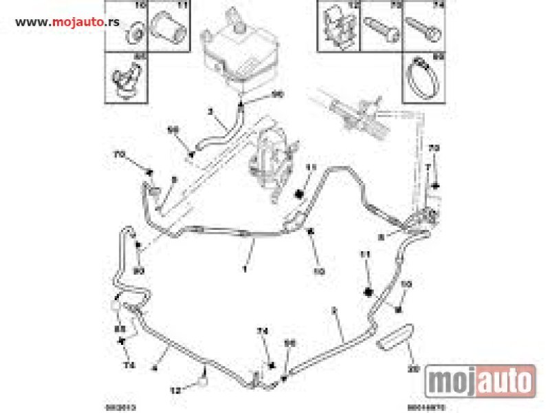 Glavna slika -  Citroen C5 2.0HDI Crevo Servo Letve Volana 04-08, NOVO - MojAuto
