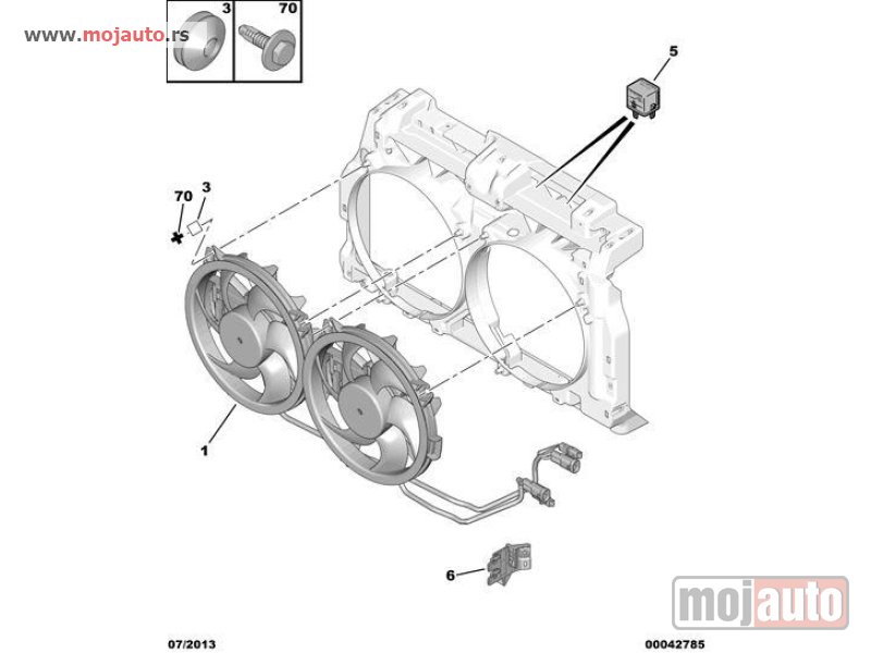 Glavna slika -  Pezo 407 2.2HDI Ventilator Hladnjaka Motora Levi 04-10,NOVO - MojAuto