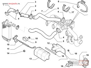 NOVI: delovi  Fiat Ducato 2.8 JTD Crevo Interkulera Gornje Levo 94-06,NOVO