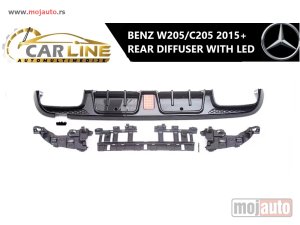 NOVI: delovi  MERCEDES W205/C205 ZADNJI DIFUZOR SA LED STOP SVETLOM 2015+
