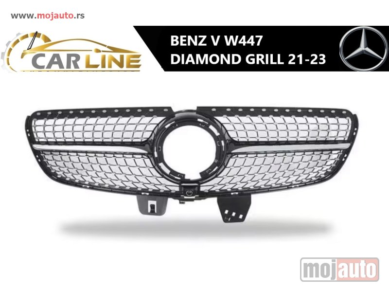 Glavna slika -  MERCEDES V W447 DIAMOND PREDNJI GRILL 21-23 - MojAuto