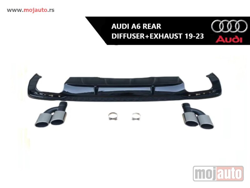 Glavna slika -  Audi A6 zadnji difuzor sa auspuhom 19-23 - MojAuto