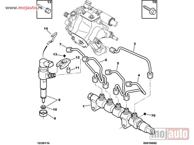 Glavna slika -  Ford Fiesta 1.4TDCI Izlazne Cevi Pumpe Ubrizgavanja Simens SET 01-10,NOVO - MojAuto