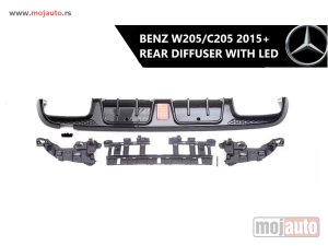 NOVI: delovi  Mercedes w205/c205 zadnji difuzor sa LED stop svetlom 2015+