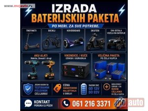 Glavna slika -  Izrada i reparacija baterija za Trotinete Skutere Bicikle Aku alate itd. - MojAuto