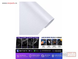 NOVI: delovi  Folija karbon carbon 3d bela 152cm x 1m