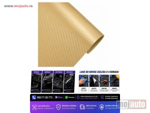 Glavna slika -  Folija karbon carbon 3d zlatna 152cm x 1m - MojAuto