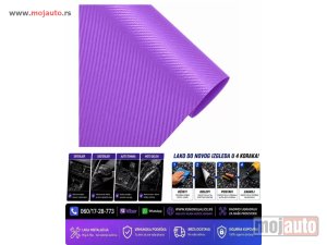 NOVI: delovi  Folija karbon carbon 3d ljubicasta 152cm x 1m