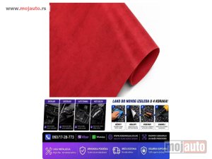 NOVI: delovi  Folija alkantara crvena 152cm x 1m