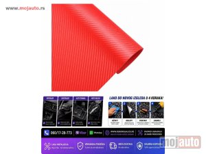 NOVI: delovi  Folija karbon carbon 3d crvena 152cm x 1m