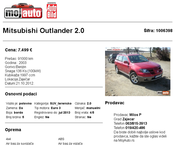 Mojauto oglasi zene slikom noc jednu sa za Kurve oglasi